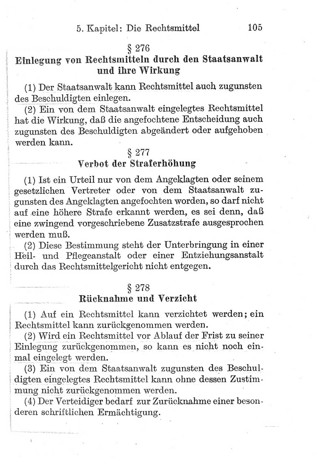 Strafprozeßordnung (StPO), Gerichtsverfassungsgesetz (GVG), Staatsanwaltsgesetz (StAG) und Jugendgerichtsgesetz (JGG) [Deutsche Demokratische Republik (DDR)] 1952, Seite 105 (StPO GVG StAG JGG DDR 1952, S. 105)