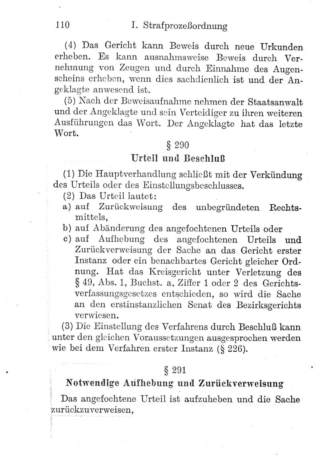 Strafprozeßordnung (StPO), Gerichtsverfassungsgesetz (GVG), Staatsanwaltsgesetz (StAG) und Jugendgerichtsgesetz (JGG) [Deutsche Demokratische Republik (DDR)] 1952, Seite 110 (StPO GVG StAG JGG DDR 1952, S. 110)