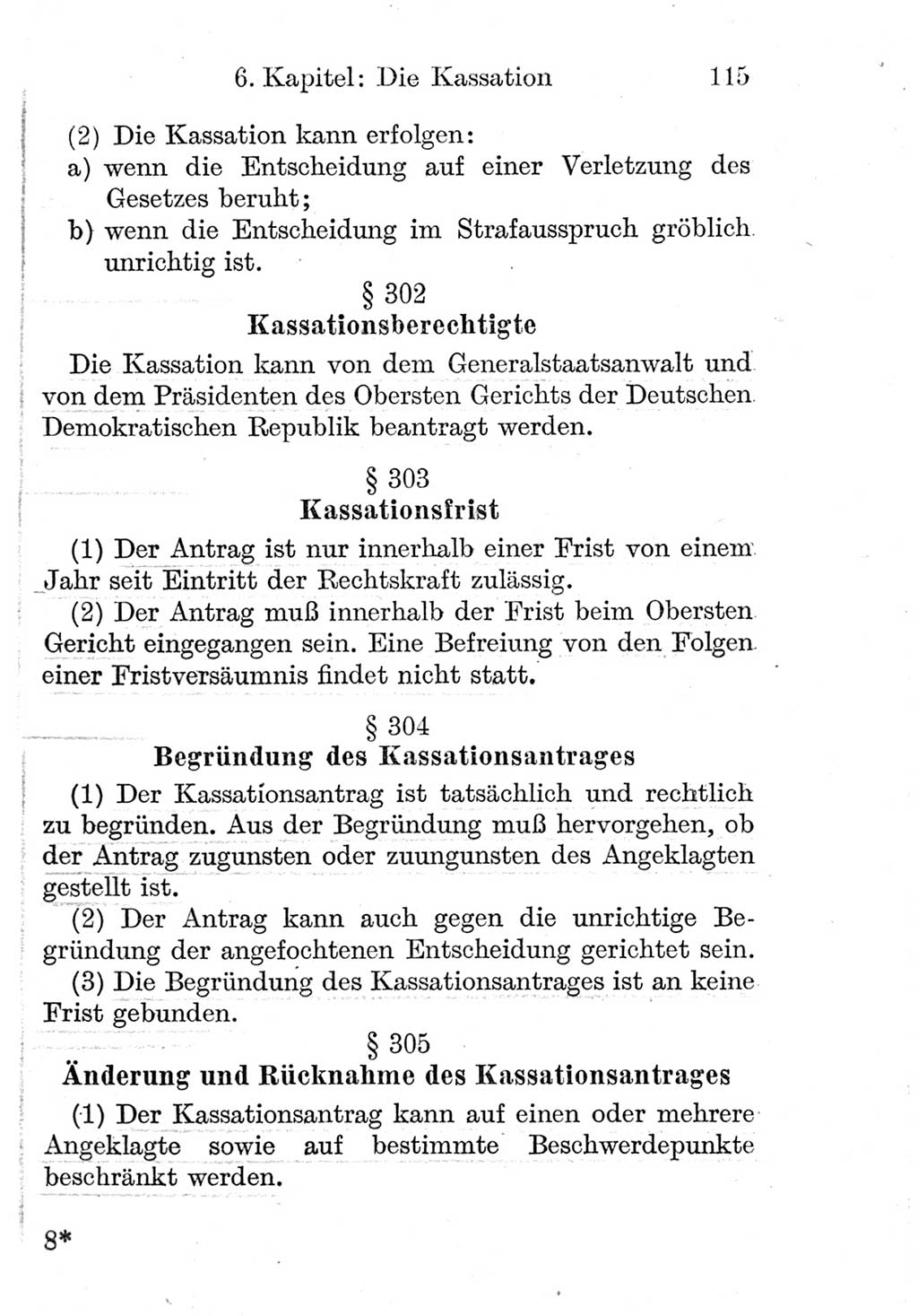 Strafprozeßordnung (StPO), Gerichtsverfassungsgesetz (GVG), Staatsanwaltsgesetz (StAG) und Jugendgerichtsgesetz (JGG) [Deutsche Demokratische Republik (DDR)] 1952, Seite 115 (StPO GVG StAG JGG DDR 1952, S. 115)