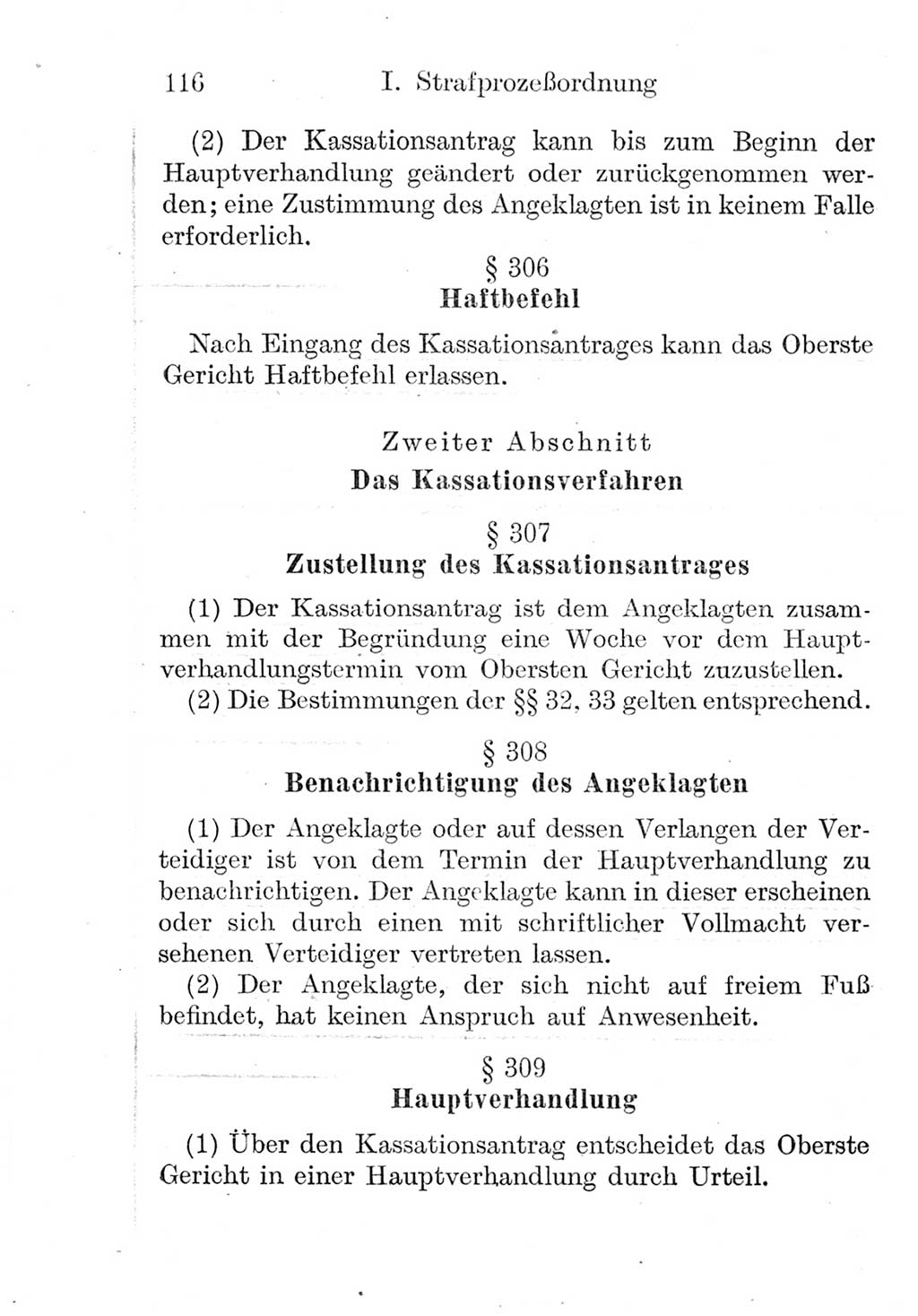 Strafprozeßordnung (StPO), Gerichtsverfassungsgesetz (GVG), Staatsanwaltsgesetz (StAG) und Jugendgerichtsgesetz (JGG) [Deutsche Demokratische Republik (DDR)] 1952, Seite 116 (StPO GVG StAG JGG DDR 1952, S. 116)
