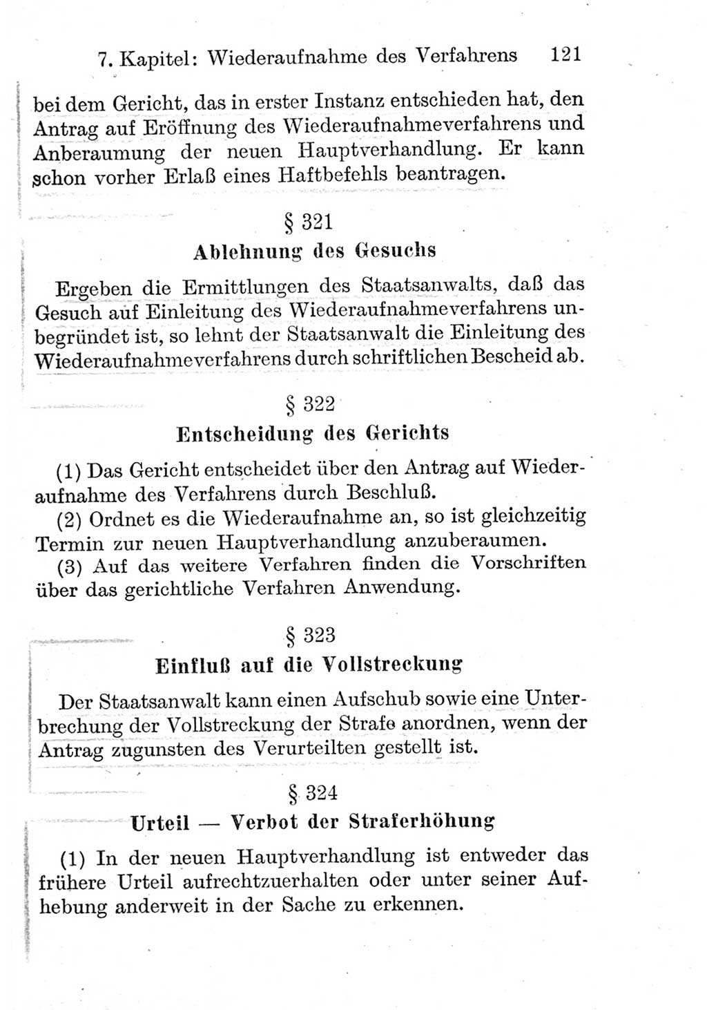 Strafprozeßordnung (StPO), Gerichtsverfassungsgesetz (GVG), Staatsanwaltsgesetz (StAG) und Jugendgerichtsgesetz (JGG) [Deutsche Demokratische Republik (DDR)] 1952, Seite 121 (StPO GVG StAG JGG DDR 1952, S. 121)