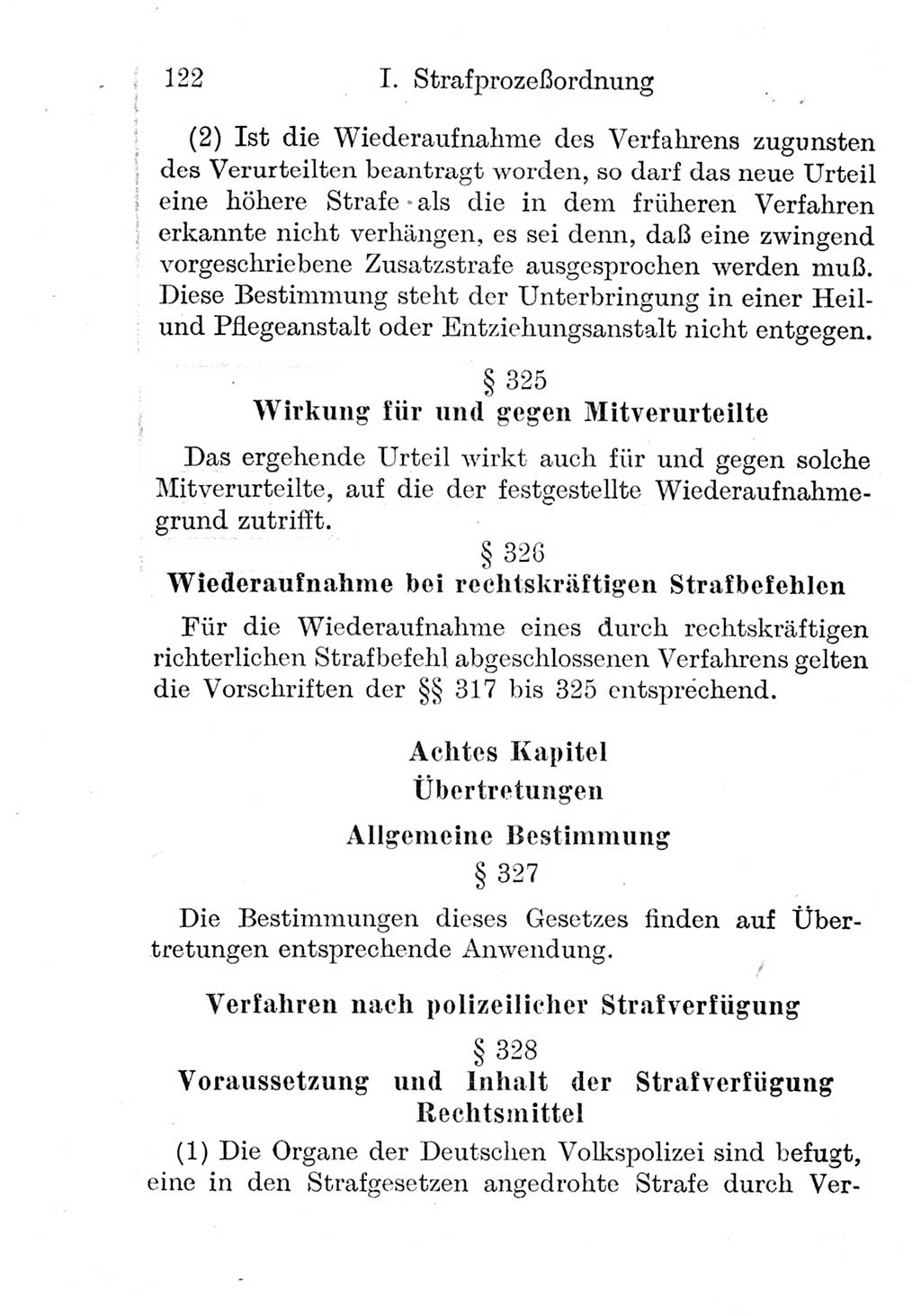 Strafprozeßordnung (StPO), Gerichtsverfassungsgesetz (GVG), Staatsanwaltsgesetz (StAG) und Jugendgerichtsgesetz (JGG) [Deutsche Demokratische Republik (DDR)] 1952, Seite 122 (StPO GVG StAG JGG DDR 1952, S. 122)