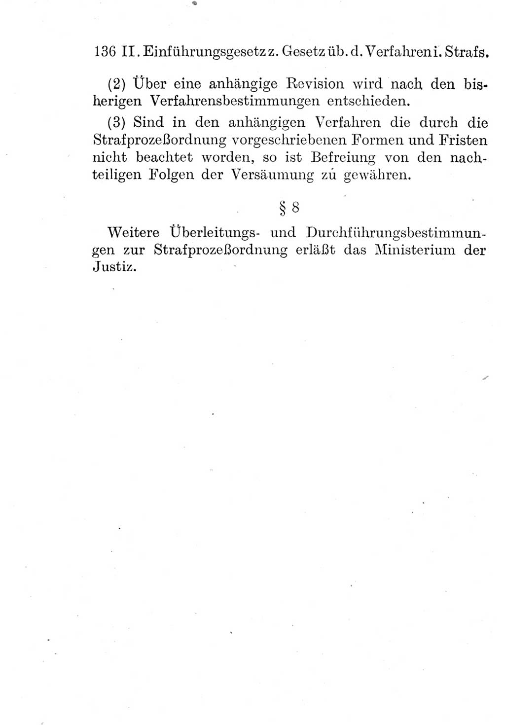 Strafprozeßordnung (StPO), Gerichtsverfassungsgesetz (GVG), Staatsanwaltsgesetz (StAG) und Jugendgerichtsgesetz (JGG) [Deutsche Demokratische Republik (DDR)] 1952, Seite 136 (StPO GVG StAG JGG DDR 1952, S. 136)