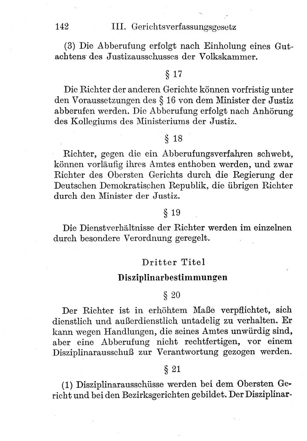 Strafprozeßordnung (StPO), Gerichtsverfassungsgesetz (GVG), Staatsanwaltsgesetz (StAG) und Jugendgerichtsgesetz (JGG) [Deutsche Demokratische Republik (DDR)] 1952, Seite 142 (StPO GVG StAG JGG DDR 1952, S. 142)