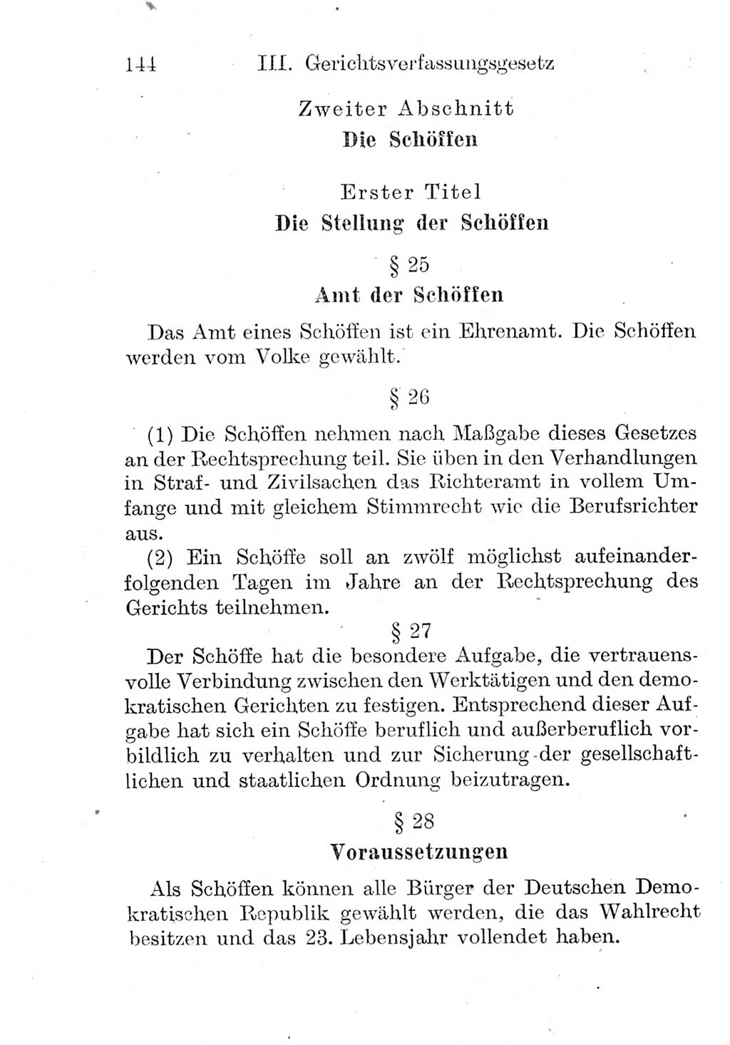 Strafprozeßordnung (StPO), Gerichtsverfassungsgesetz (GVG), Staatsanwaltsgesetz (StAG) und Jugendgerichtsgesetz (JGG) [Deutsche Demokratische Republik (DDR)] 1952, Seite 144 (StPO GVG StAG JGG DDR 1952, S. 144)