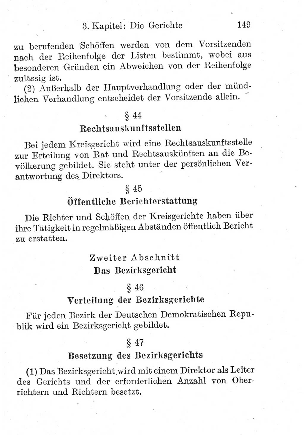 Strafprozeßordnung (StPO), Gerichtsverfassungsgesetz (GVG), Staatsanwaltsgesetz (StAG) und Jugendgerichtsgesetz (JGG) [Deutsche Demokratische Republik (DDR)] 1952, Seite 149 (StPO GVG StAG JGG DDR 1952, S. 149)