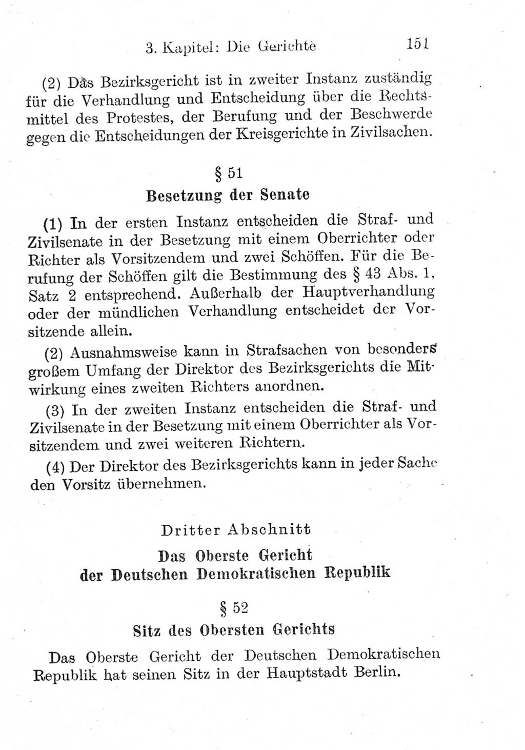 Strafprozeßordnung (StPO), Gerichtsverfassungsgesetz (GVG), Staatsanwaltsgesetz (StAG) und Jugendgerichtsgesetz (JGG) [Deutsche Demokratische Republik (DDR)] 1952, Seite 151 (StPO GVG StAG JGG DDR 1952, S. 151)