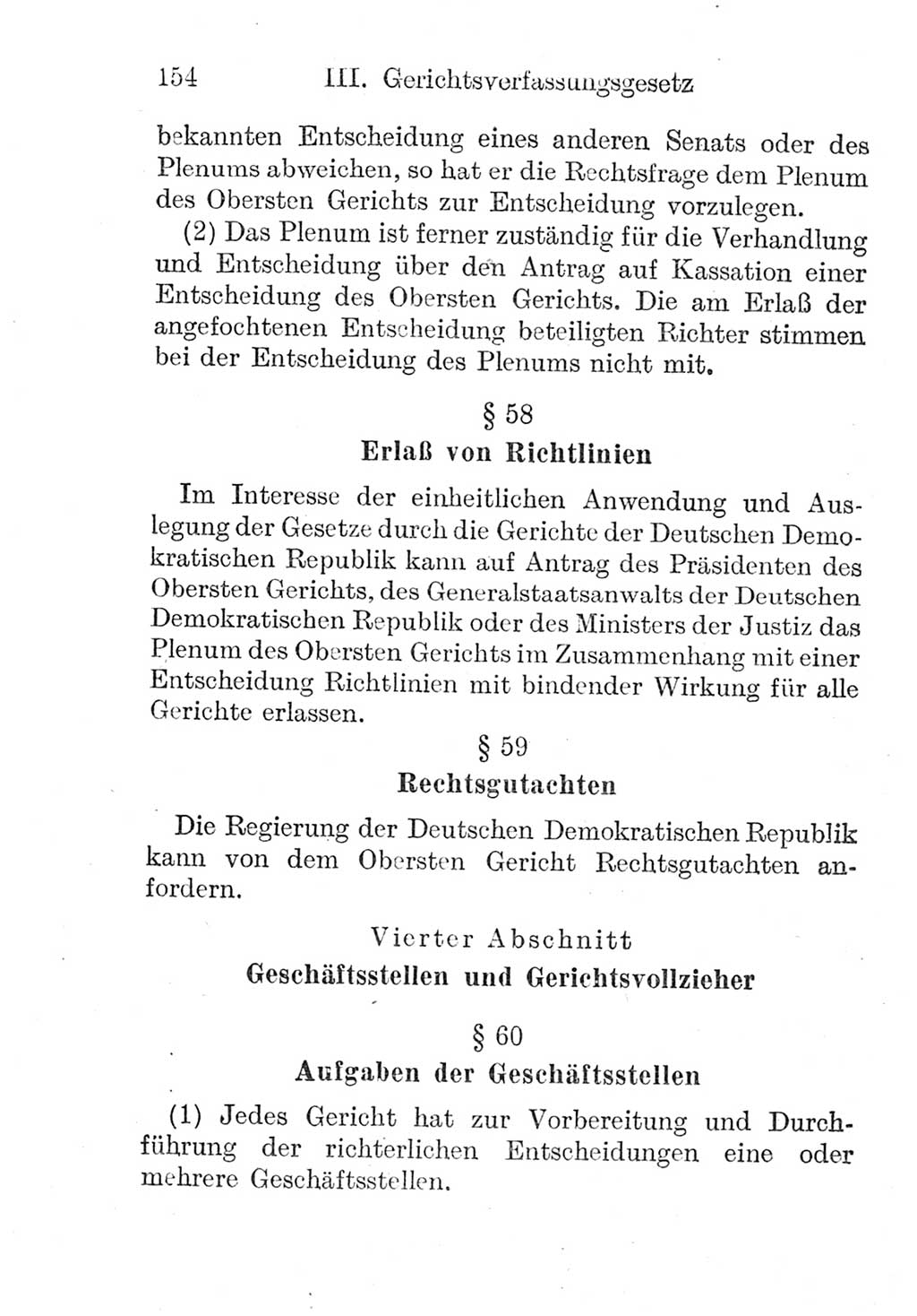 Strafprozeßordnung (StPO), Gerichtsverfassungsgesetz (GVG), Staatsanwaltsgesetz (StAG) und Jugendgerichtsgesetz (JGG) [Deutsche Demokratische Republik (DDR)] 1952, Seite 154 (StPO GVG StAG JGG DDR 1952, S. 154)