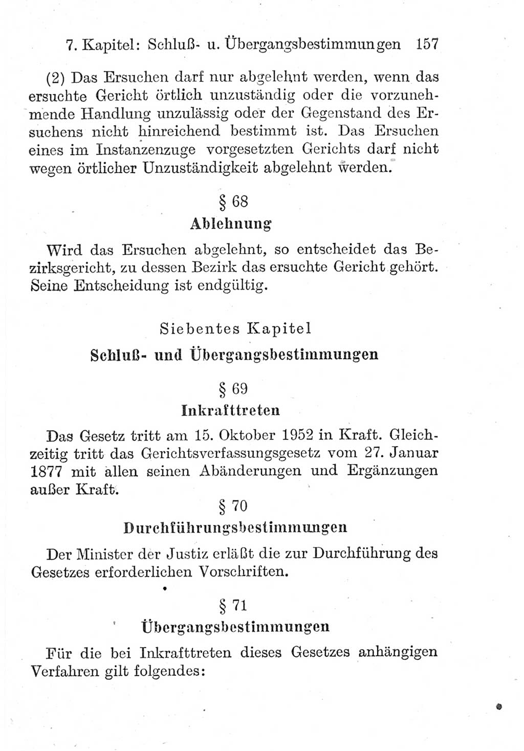 Strafprozeßordnung (StPO), Gerichtsverfassungsgesetz (GVG), Staatsanwaltsgesetz (StAG) und Jugendgerichtsgesetz (JGG) [Deutsche Demokratische Republik (DDR)] 1952, Seite 157 (StPO GVG StAG JGG DDR 1952, S. 157)