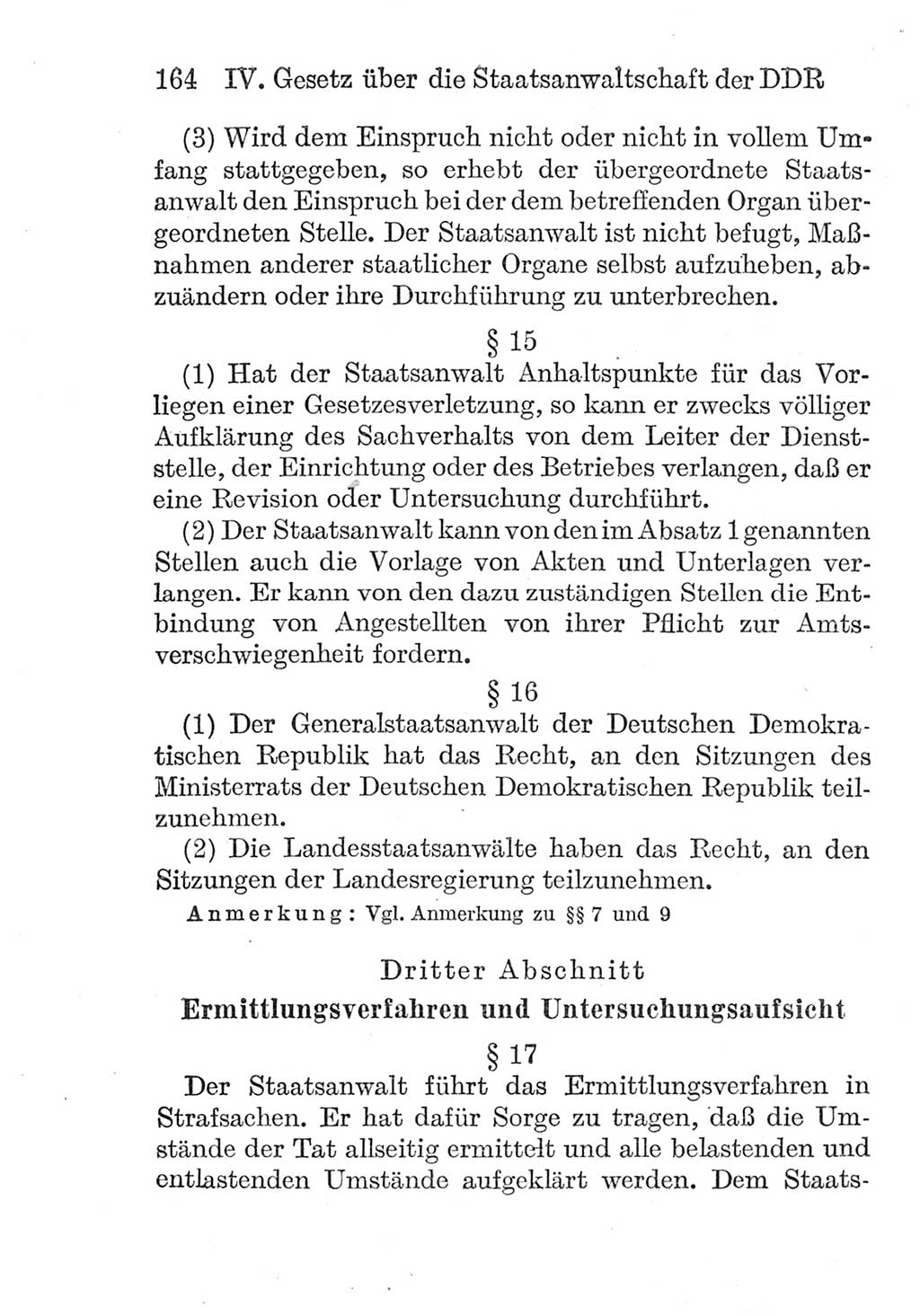 Strafprozeßordnung (StPO), Gerichtsverfassungsgesetz (GVG), Staatsanwaltsgesetz (StAG) und Jugendgerichtsgesetz (JGG) [Deutsche Demokratische Republik (DDR)] 1952, Seite 164 (StPO GVG StAG JGG DDR 1952, S. 164)