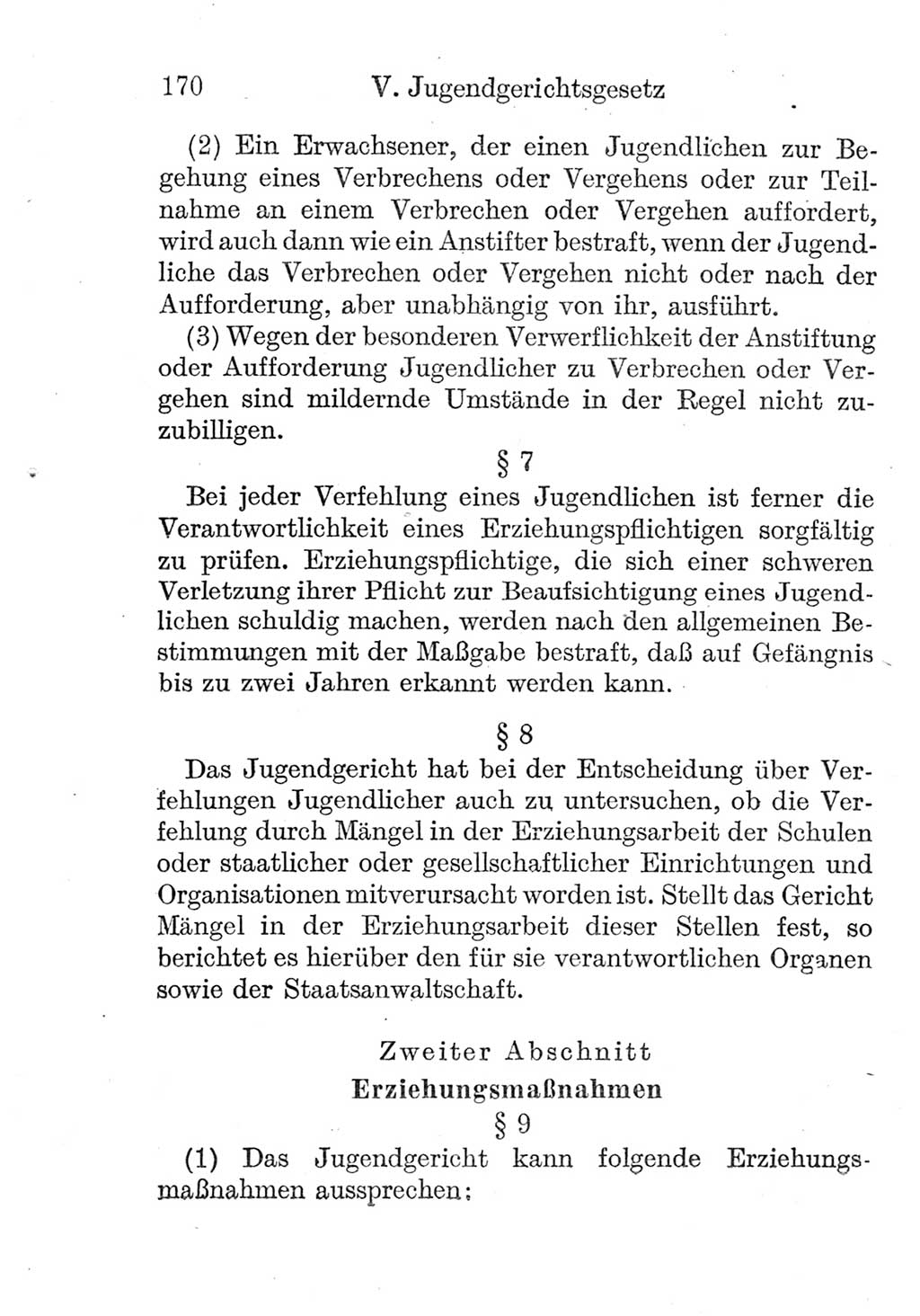 Strafprozeßordnung (StPO), Gerichtsverfassungsgesetz (GVG), Staatsanwaltsgesetz (StAG) und Jugendgerichtsgesetz (JGG) [Deutsche Demokratische Republik (DDR)] 1952, Seite 170 (StPO GVG StAG JGG DDR 1952, S. 170)