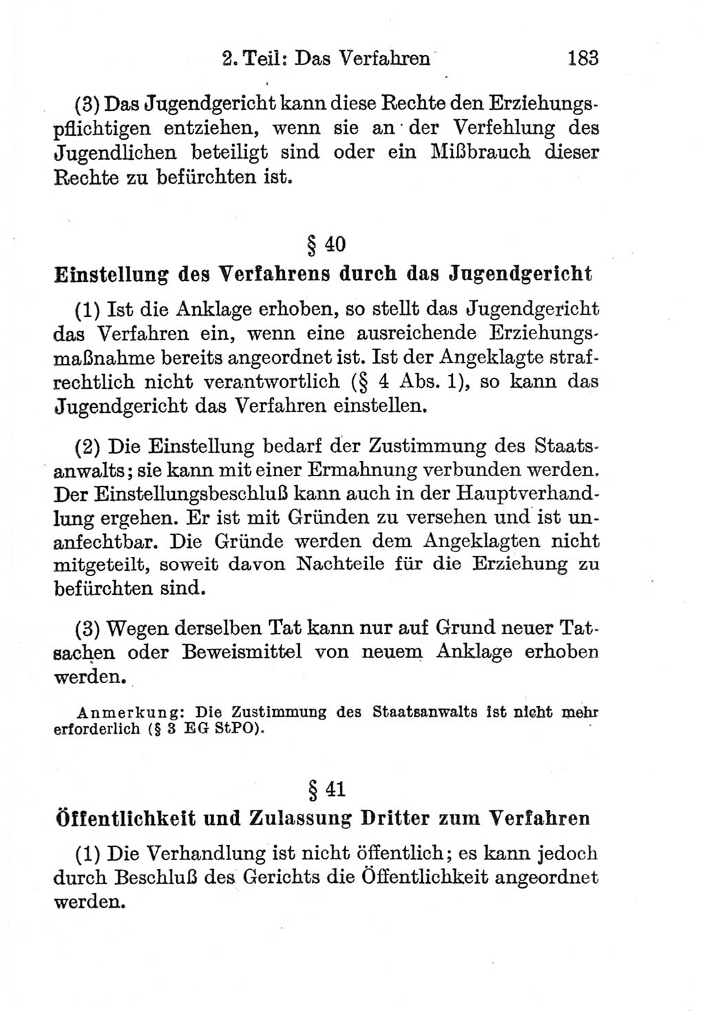 Strafprozeßordnung (StPO), Gerichtsverfassungsgesetz (GVG), Staatsanwaltsgesetz (StAG) und Jugendgerichtsgesetz (JGG) [Deutsche Demokratische Republik (DDR)] 1952, Seite 183 (StPO GVG StAG JGG DDR 1952, S. 183)