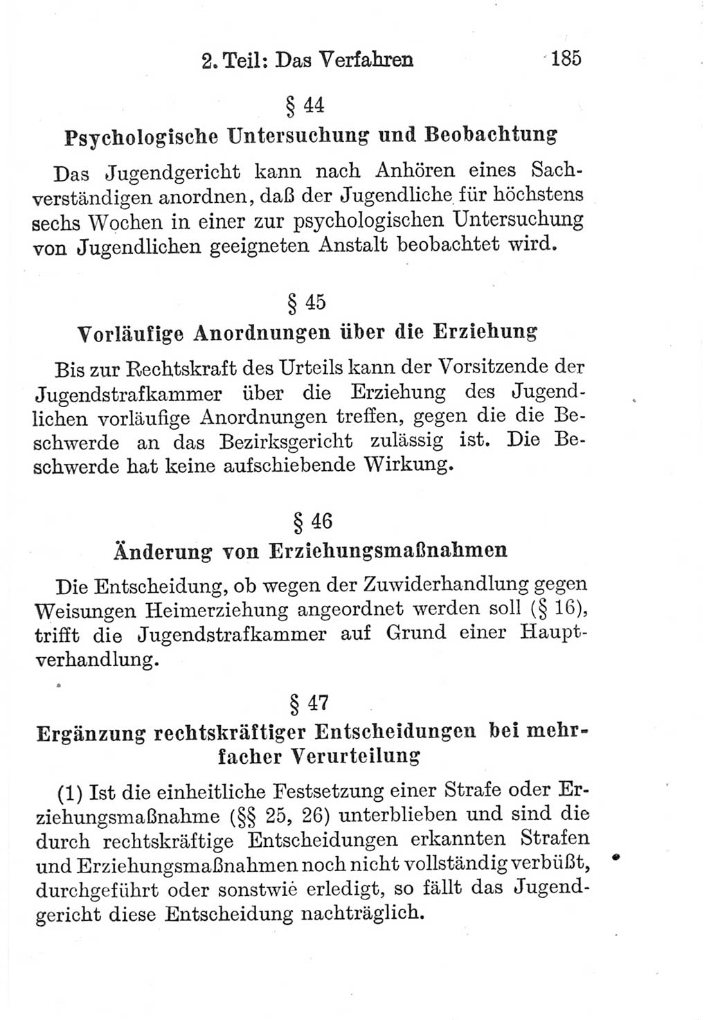 Strafprozeßordnung (StPO), Gerichtsverfassungsgesetz (GVG), Staatsanwaltsgesetz (StAG) und Jugendgerichtsgesetz (JGG) [Deutsche Demokratische Republik (DDR)] 1952, Seite 185 (StPO GVG StAG JGG DDR 1952, S. 185)