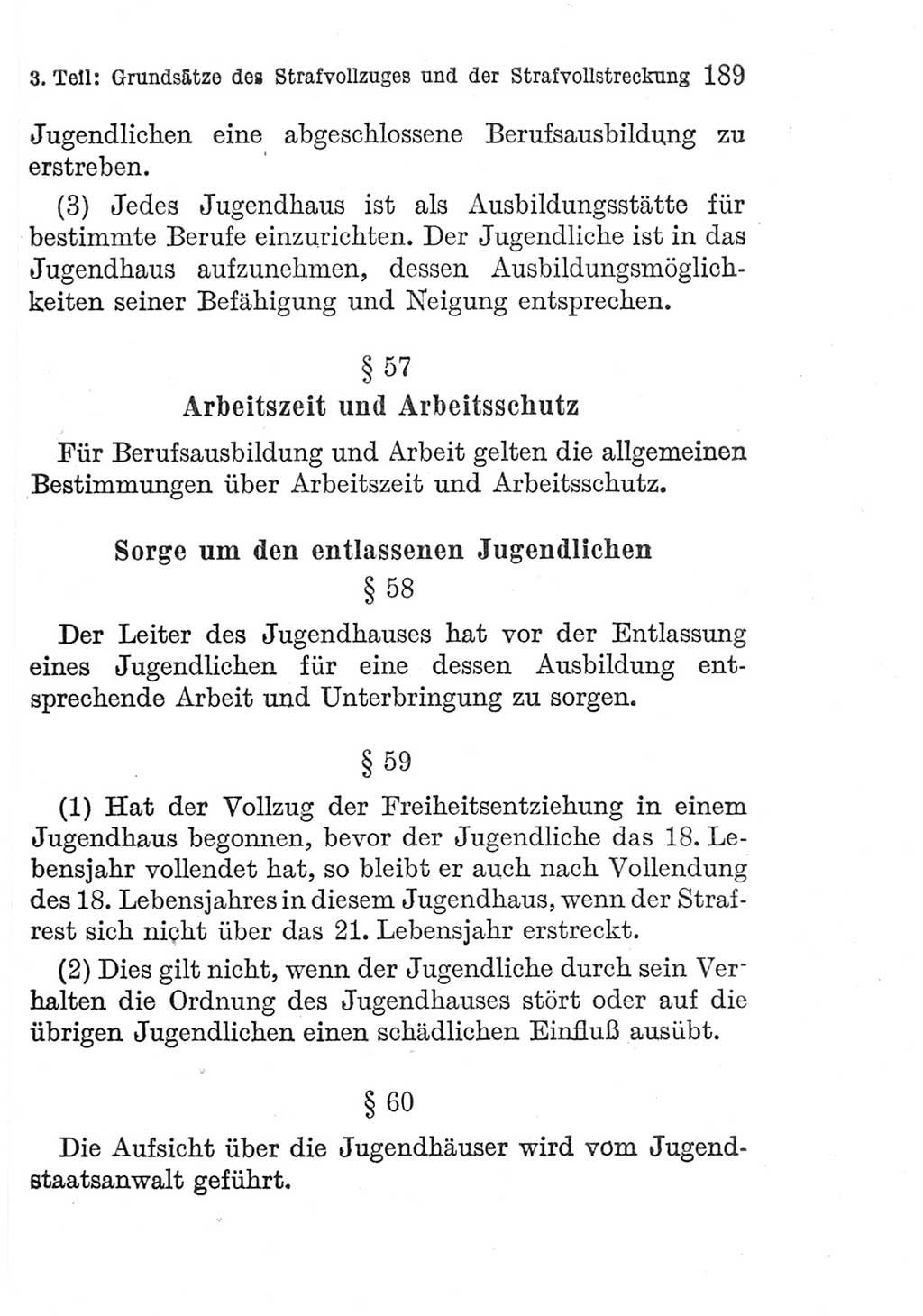 Strafprozeßordnung (StPO), Gerichtsverfassungsgesetz (GVG), Staatsanwaltsgesetz (StAG) und Jugendgerichtsgesetz (JGG) [Deutsche Demokratische Republik (DDR)] 1952, Seite 189 (StPO GVG StAG JGG DDR 1952, S. 189)