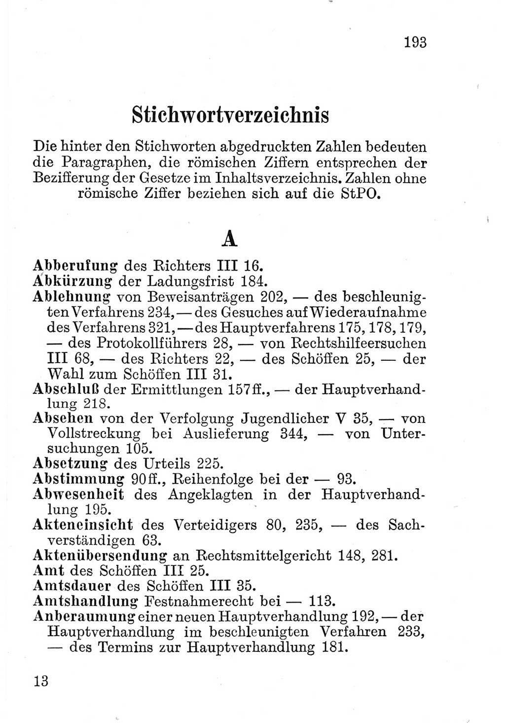 Strafprozeßordnung (StPO), Gerichtsverfassungsgesetz (GVG), Staatsanwaltsgesetz (StAG) und Jugendgerichtsgesetz (JGG) [Deutsche Demokratische Republik (DDR)] 1952, Seite 193 (StPO GVG StAG JGG DDR 1952, S. 193)