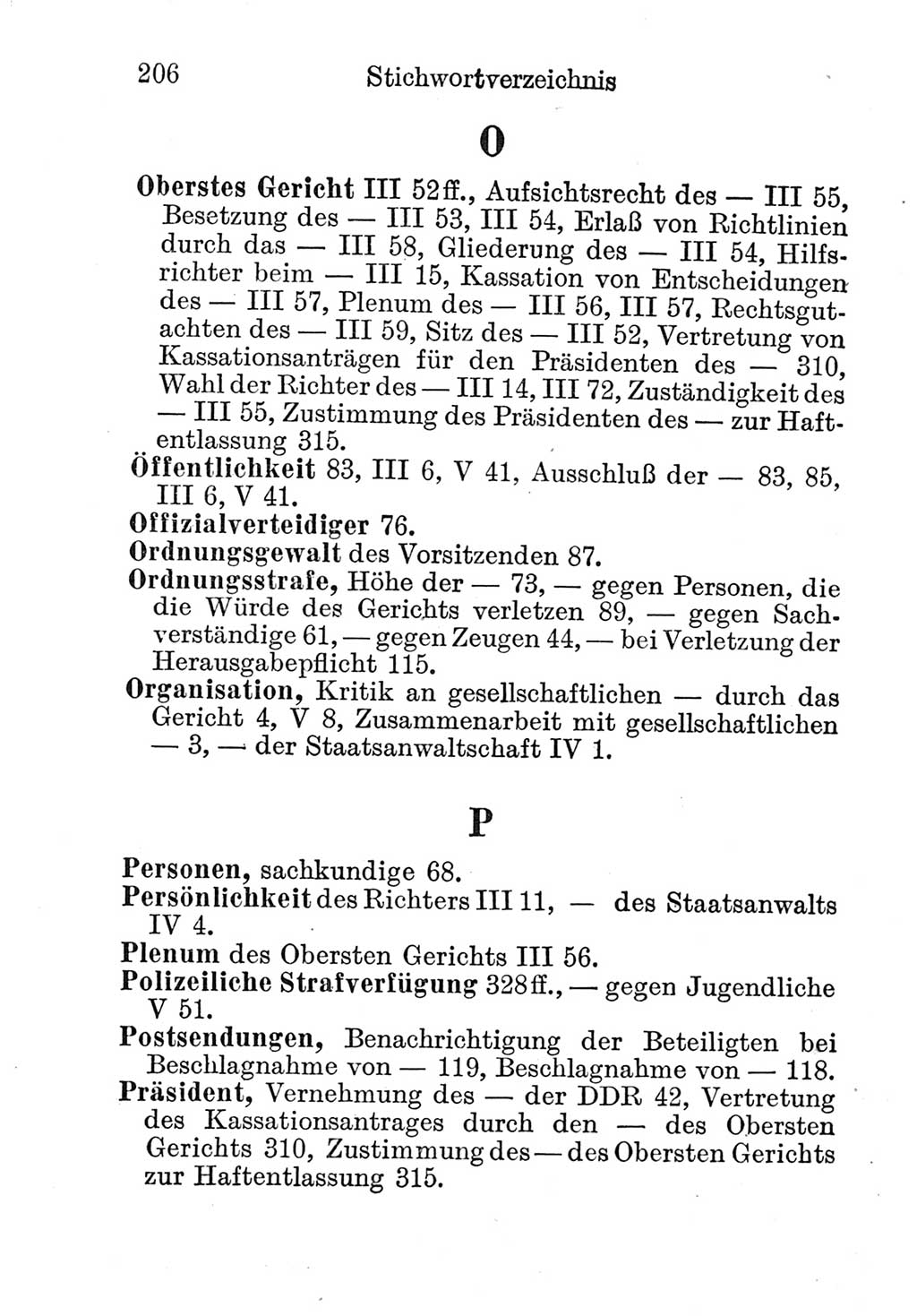 Strafprozeßordnung (StPO), Gerichtsverfassungsgesetz (GVG), Staatsanwaltsgesetz (StAG) und Jugendgerichtsgesetz (JGG) [Deutsche Demokratische Republik (DDR)] 1952, Seite 206 (StPO GVG StAG JGG DDR 1952, S. 206)