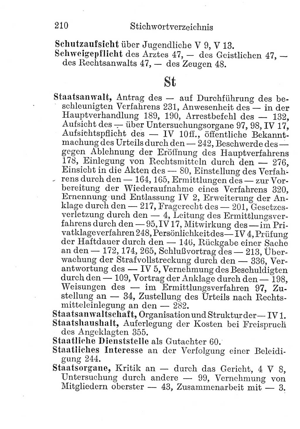 Strafprozeßordnung (StPO), Gerichtsverfassungsgesetz (GVG), Staatsanwaltsgesetz (StAG) und Jugendgerichtsgesetz (JGG) [Deutsche Demokratische Republik (DDR)] 1952, Seite 210 (StPO GVG StAG JGG DDR 1952, S. 210)