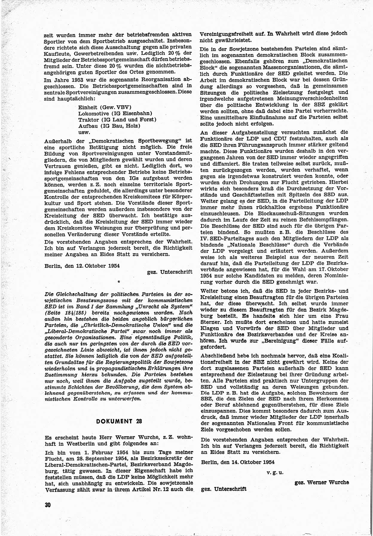 Unrecht als System, Dokumente über planmäßige Rechtsverletzungen in der Sowjetzone Deutschlands, zusammengestellt vom Untersuchungsausschuß Freiheitlicher Juristen (UFJ), Teil Ⅱ 1952-1954, herausgegeben vom Bundesministerium für gesamtdeutsche Fragen, Bonn 1955, Seite 30 (Unr. Syst. 1952-1954, S. 30)