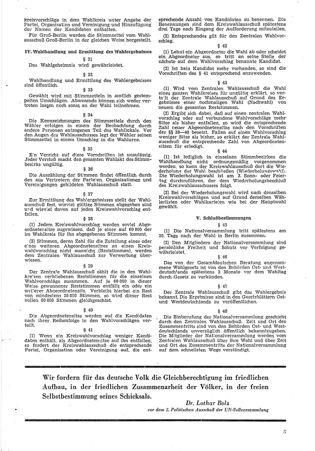 Neue Justiz (NJ), Zeitschrift für Recht und Rechtswissenschaft [Deutsche Demokratische Republik (DDR)], 6. Jahrgang 1952, Seite 5 (NJ DDR 1952, S. 5)