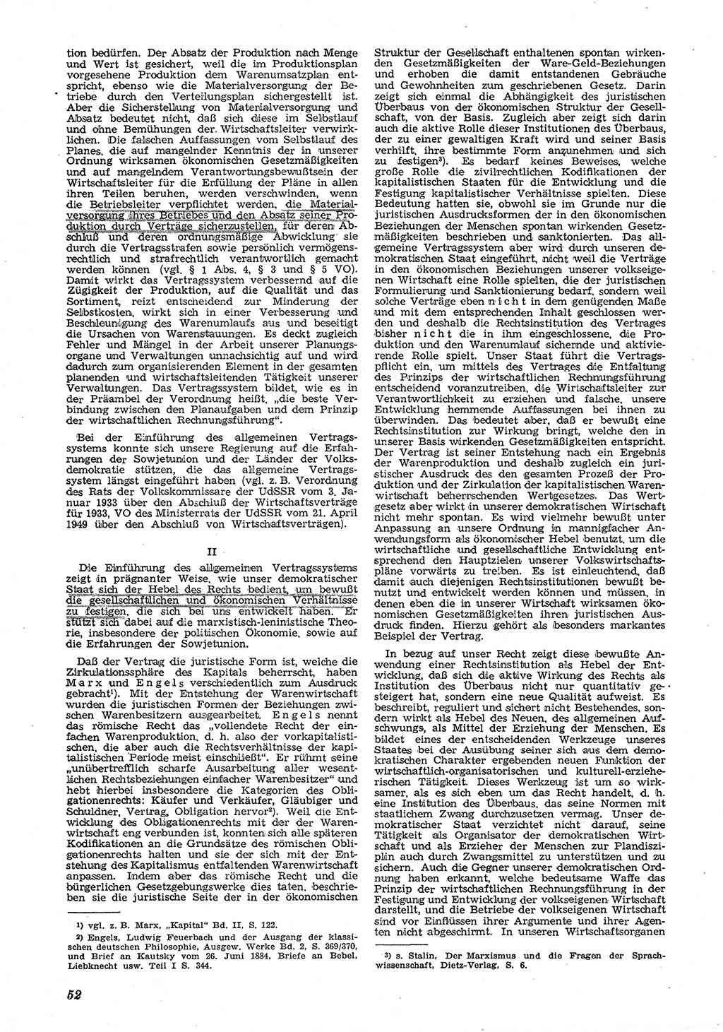 Neue Justiz (NJ), Zeitschrift für Recht und Rechtswissenschaft [Deutsche Demokratische Republik (DDR)], 6. Jahrgang 1952, Seite 52 (NJ DDR 1952, S. 52)
