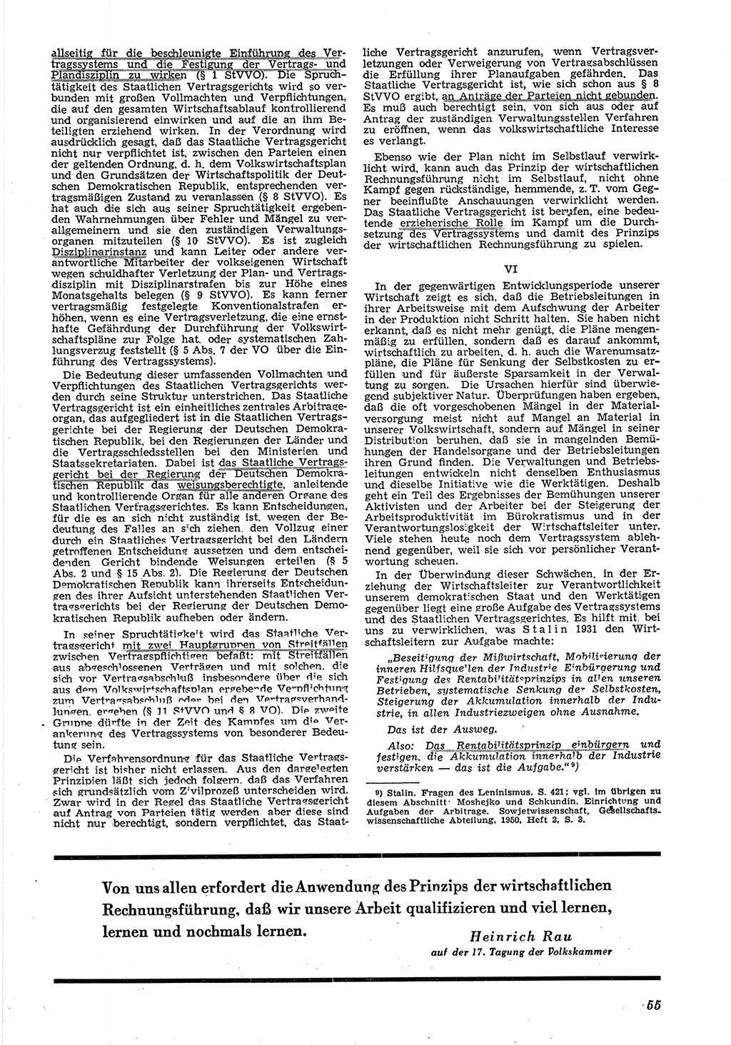 Neue Justiz (NJ), Zeitschrift für Recht und Rechtswissenschaft [Deutsche Demokratische Republik (DDR)], 6. Jahrgang 1952, Seite 55 (NJ DDR 1952, S. 55)