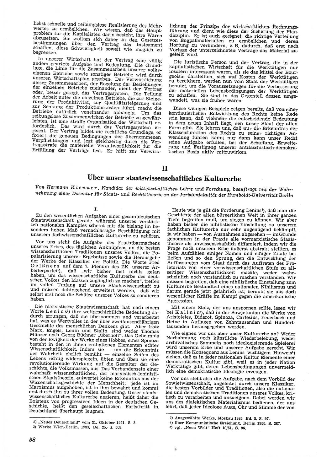 Neue Justiz (NJ), Zeitschrift für Recht und Rechtswissenschaft [Deutsche Demokratische Republik (DDR)], 6. Jahrgang 1952, Seite 58 (NJ DDR 1952, S. 58)