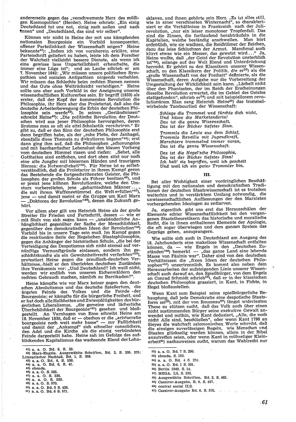 Neue Justiz (NJ), Zeitschrift für Recht und Rechtswissenschaft [Deutsche Demokratische Republik (DDR)], 6. Jahrgang 1952, Seite 61 (NJ DDR 1952, S. 61)