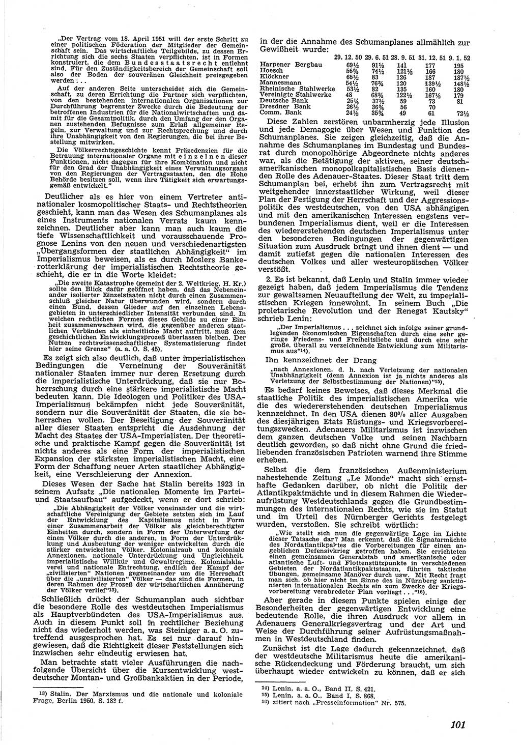 Neue Justiz (NJ), Zeitschrift für Recht und Rechtswissenschaft [Deutsche Demokratische Republik (DDR)], 6. Jahrgang 1952, Seite 101 (NJ DDR 1952, S. 101)