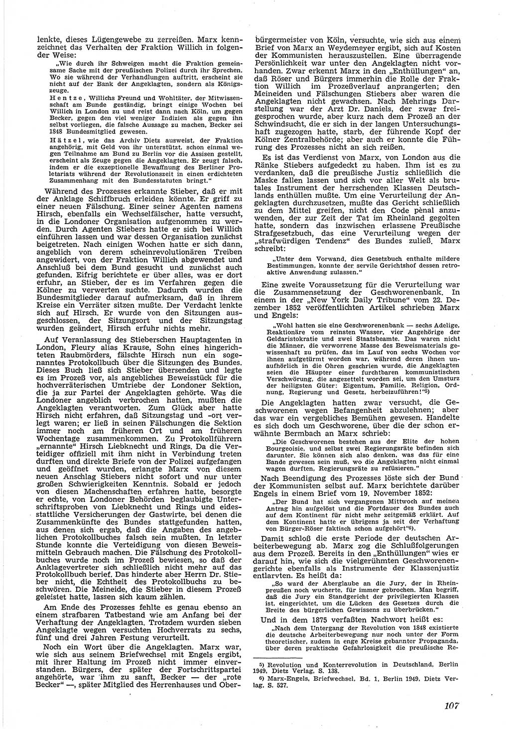 Neue Justiz (NJ), Zeitschrift für Recht und Rechtswissenschaft [Deutsche Demokratische Republik (DDR)], 6. Jahrgang 1952, Seite 107 (NJ DDR 1952, S. 107)