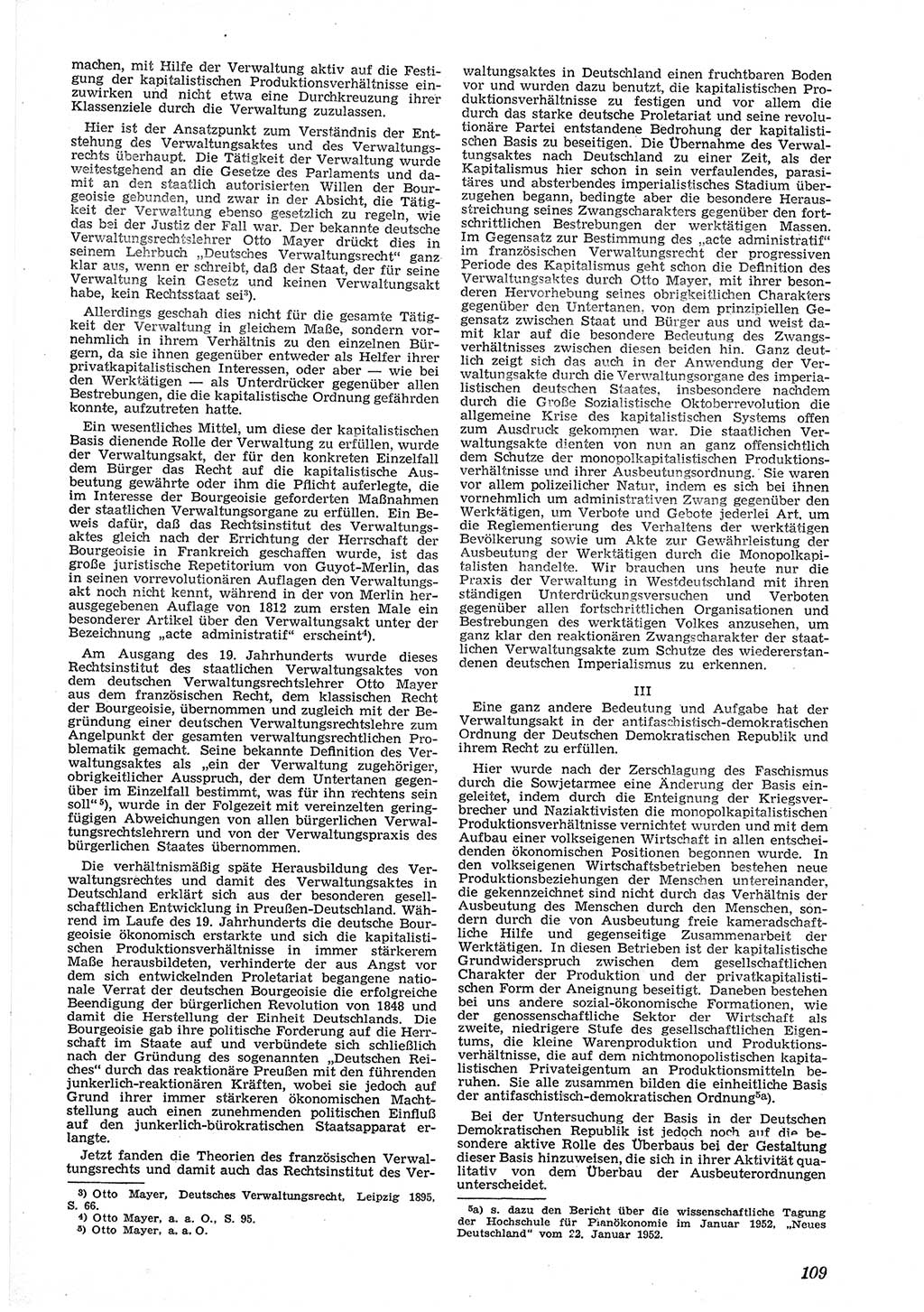Neue Justiz (NJ), Zeitschrift für Recht und Rechtswissenschaft [Deutsche Demokratische Republik (DDR)], 6. Jahrgang 1952, Seite 109 (NJ DDR 1952, S. 109)