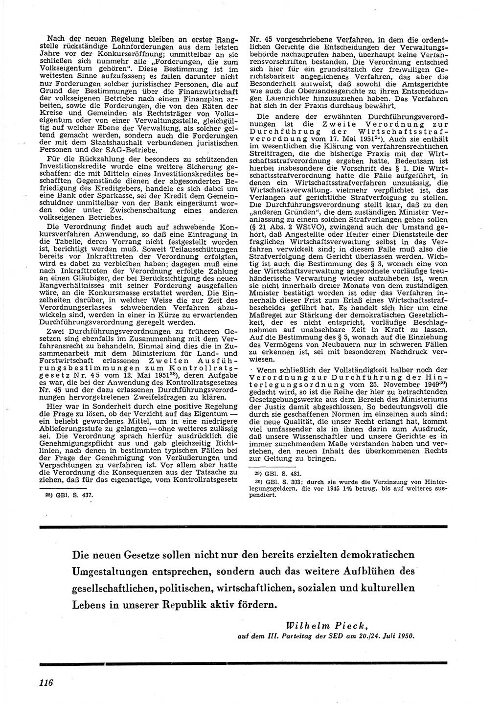 Neue Justiz (NJ), Zeitschrift für Recht und Rechtswissenschaft [Deutsche Demokratische Republik (DDR)], 6. Jahrgang 1952, Seite 116 (NJ DDR 1952, S. 116)