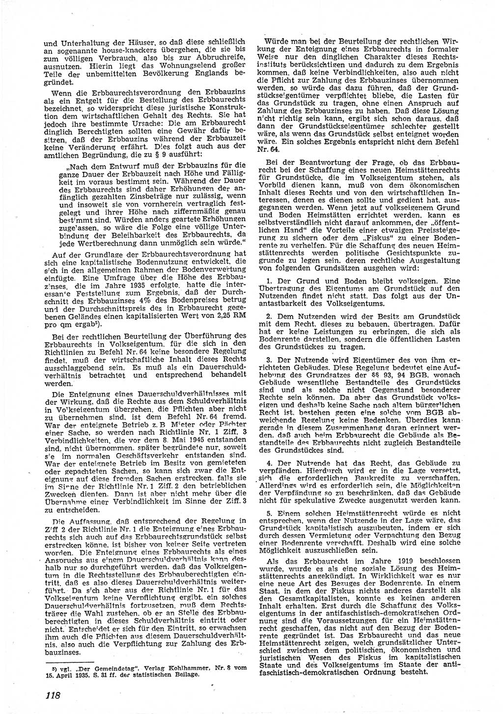 Neue Justiz (NJ), Zeitschrift für Recht und Rechtswissenschaft [Deutsche Demokratische Republik (DDR)], 6. Jahrgang 1952, Seite 118 (NJ DDR 1952, S. 118)