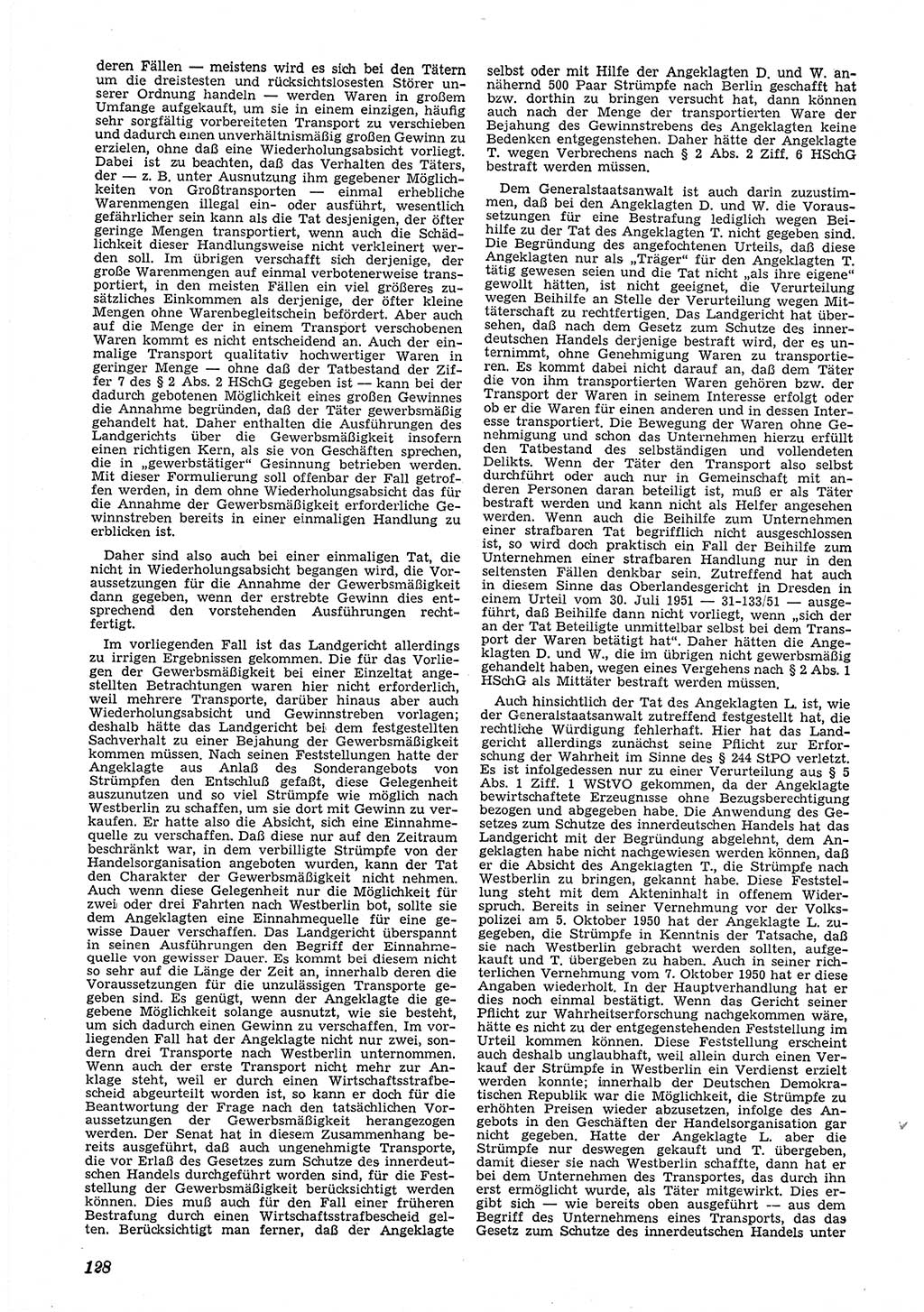 Neue Justiz (NJ), Zeitschrift für Recht und Rechtswissenschaft [Deutsche Demokratische Republik (DDR)], 6. Jahrgang 1952, Seite 128 (NJ DDR 1952, S. 128)