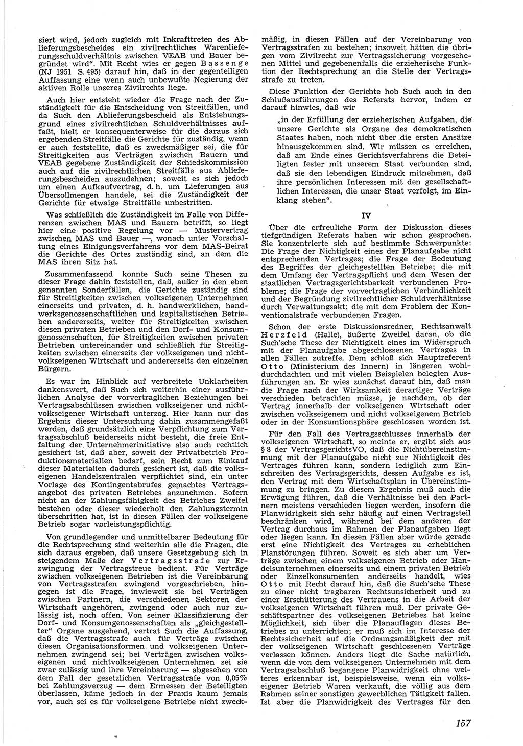 Neue Justiz (NJ), Zeitschrift für Recht und Rechtswissenschaft [Deutsche Demokratische Republik (DDR)], 6. Jahrgang 1952, Seite 157 (NJ DDR 1952, S. 157)