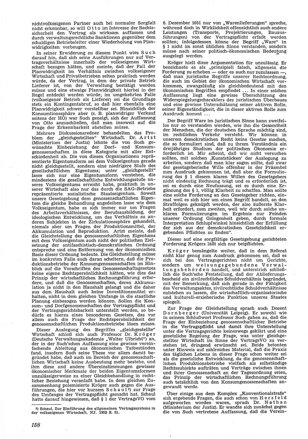 Neue Justiz (NJ), Zeitschrift für Recht und Rechtswissenschaft [Deutsche Demokratische Republik (DDR)], 6. Jahrgang 1952, Seite 158 (NJ DDR 1952, S. 158)