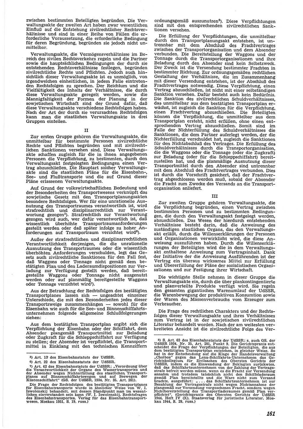 Neue Justiz (NJ), Zeitschrift für Recht und Rechtswissenschaft [Deutsche Demokratische Republik (DDR)], 6. Jahrgang 1952, Seite 161 (NJ DDR 1952, S. 161)