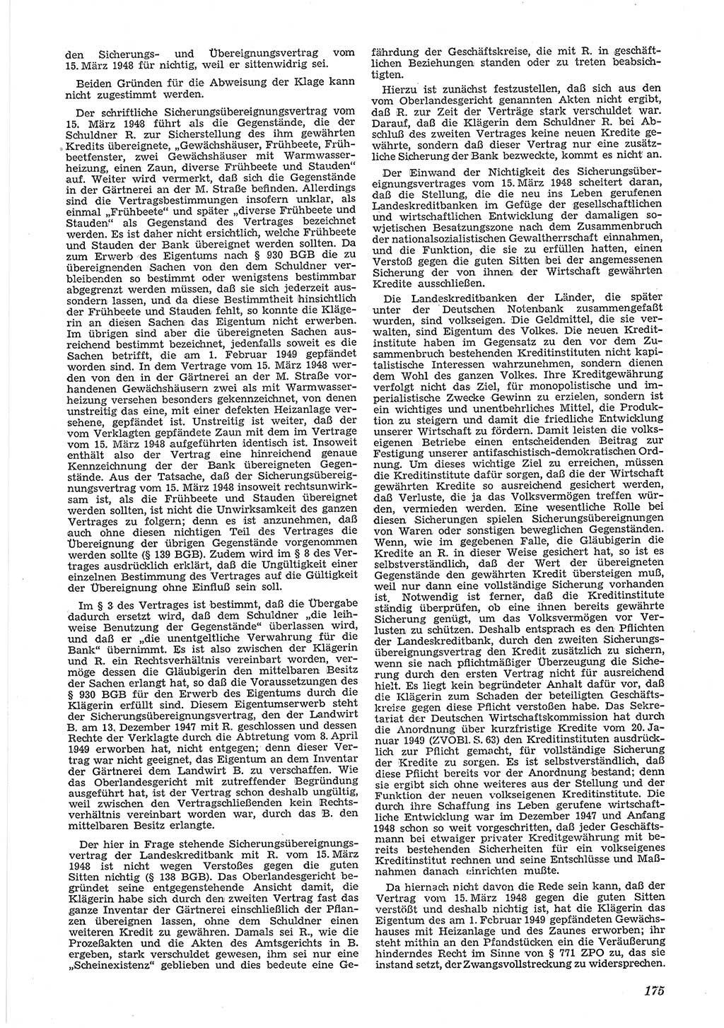 Neue Justiz (NJ), Zeitschrift für Recht und Rechtswissenschaft [Deutsche Demokratische Republik (DDR)], 6. Jahrgang 1952, Seite 175 (NJ DDR 1952, S. 175)