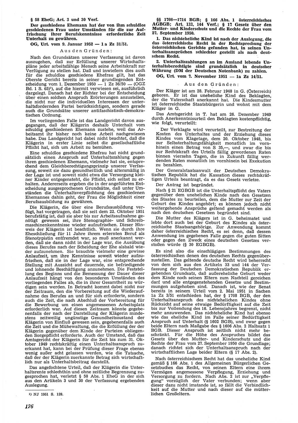 Neue Justiz (NJ), Zeitschrift für Recht und Rechtswissenschaft [Deutsche Demokratische Republik (DDR)], 6. Jahrgang 1952, Seite 176 (NJ DDR 1952, S. 176)