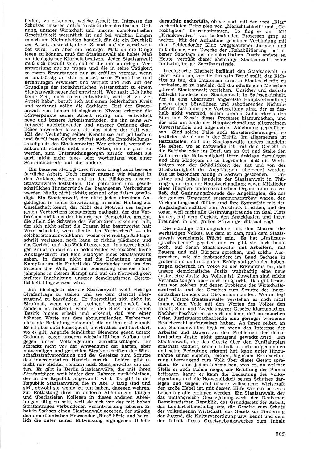 Neue Justiz (NJ), Zeitschrift für Recht und Rechtswissenschaft [Deutsche Demokratische Republik (DDR)], 6. Jahrgang 1952, Seite 205 (NJ DDR 1952, S. 205)