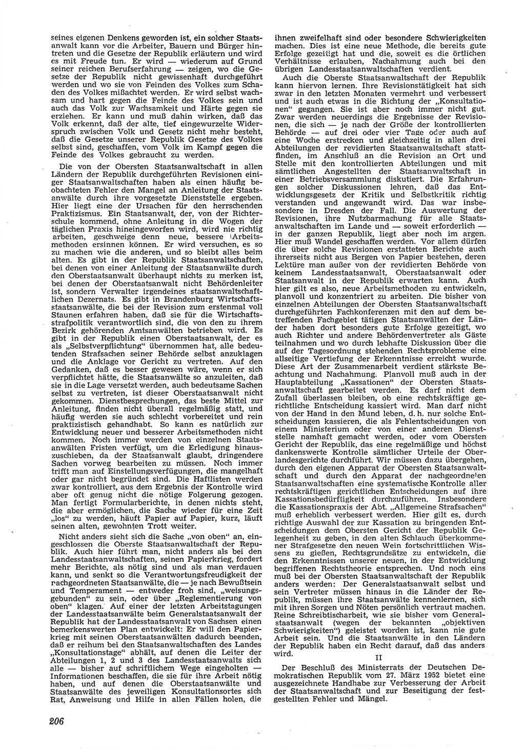 Neue Justiz (NJ), Zeitschrift für Recht und Rechtswissenschaft [Deutsche Demokratische Republik (DDR)], 6. Jahrgang 1952, Seite 206 (NJ DDR 1952, S. 206)