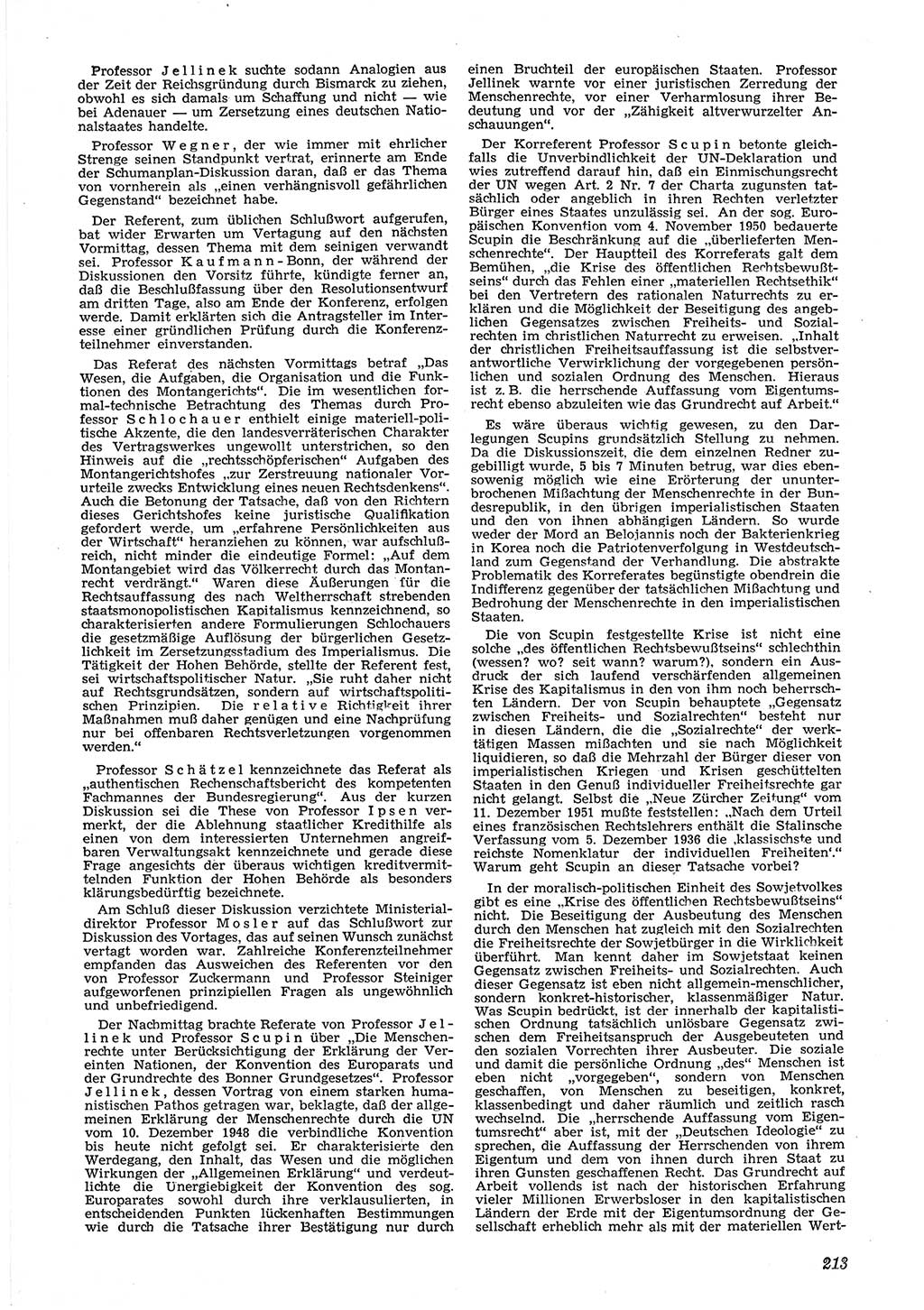 Neue Justiz (NJ), Zeitschrift für Recht und Rechtswissenschaft [Deutsche Demokratische Republik (DDR)], 6. Jahrgang 1952, Seite 213 (NJ DDR 1952, S. 213)