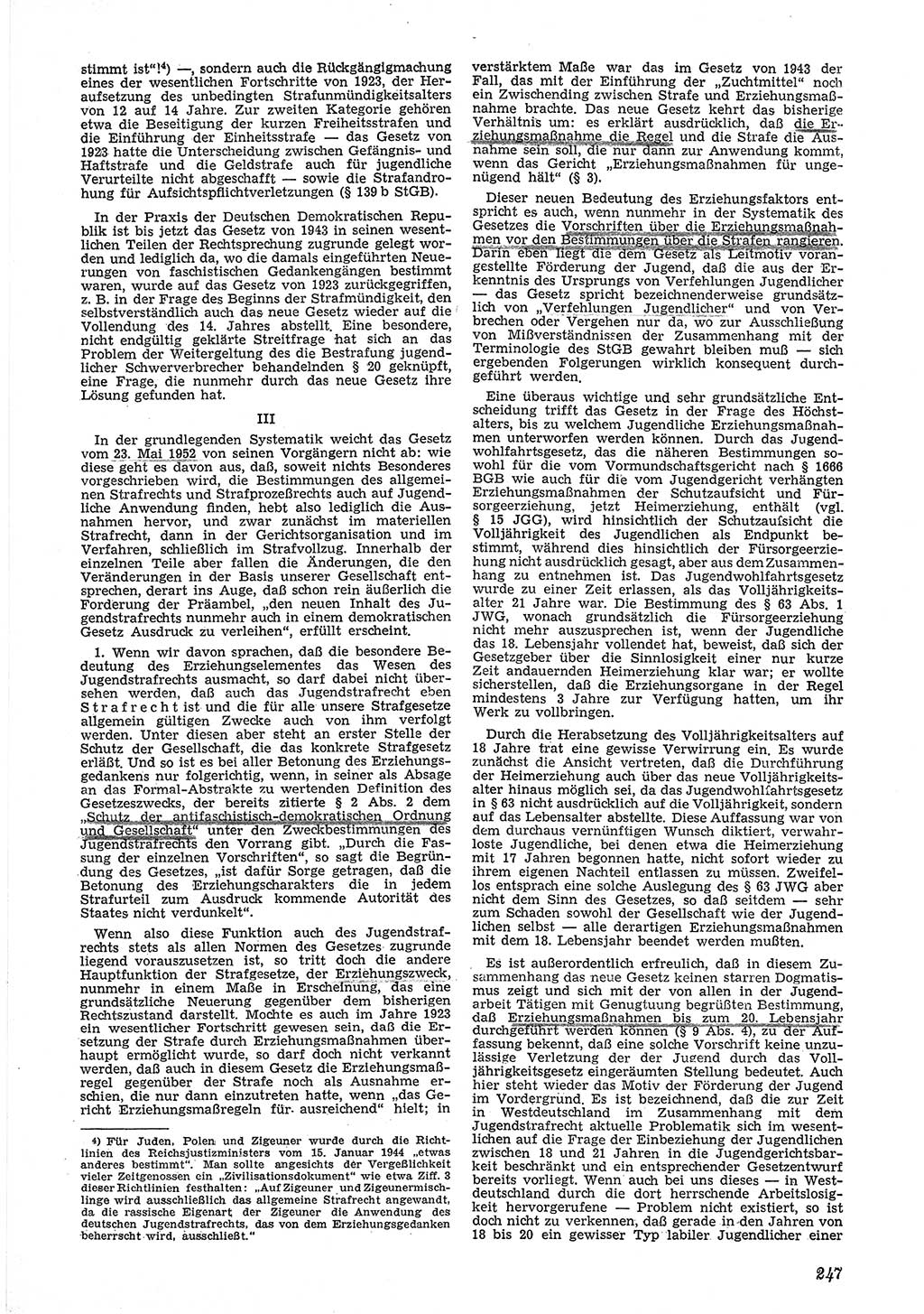 Neue Justiz (NJ), Zeitschrift für Recht und Rechtswissenschaft [Deutsche Demokratische Republik (DDR)], 6. Jahrgang 1952, Seite 247 (NJ DDR 1952, S. 247)