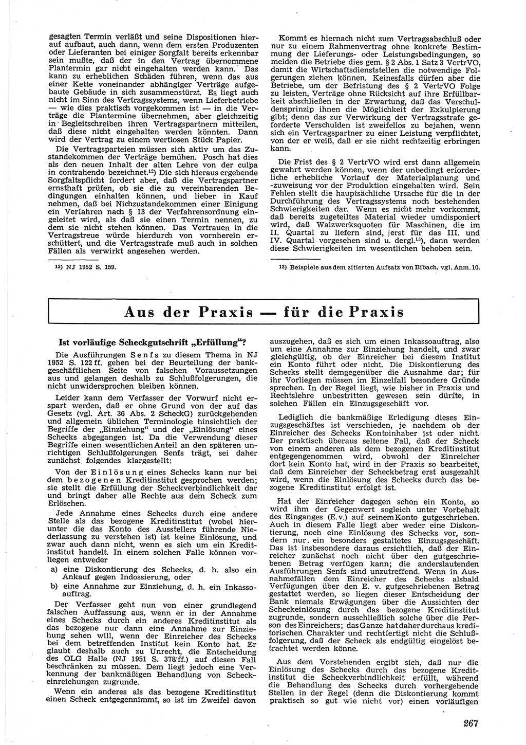 Neue Justiz (NJ), Zeitschrift für Recht und Rechtswissenschaft [Deutsche Demokratische Republik (DDR)], 6. Jahrgang 1952, Seite 267 (NJ DDR 1952, S. 267)