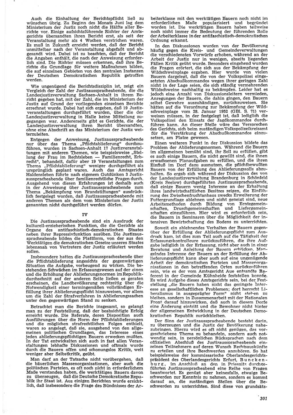 Neue Justiz (NJ), Zeitschrift für Recht und Rechtswissenschaft [Deutsche Demokratische Republik (DDR)], 6. Jahrgang 1952, Seite 301 (NJ DDR 1952, S. 301)