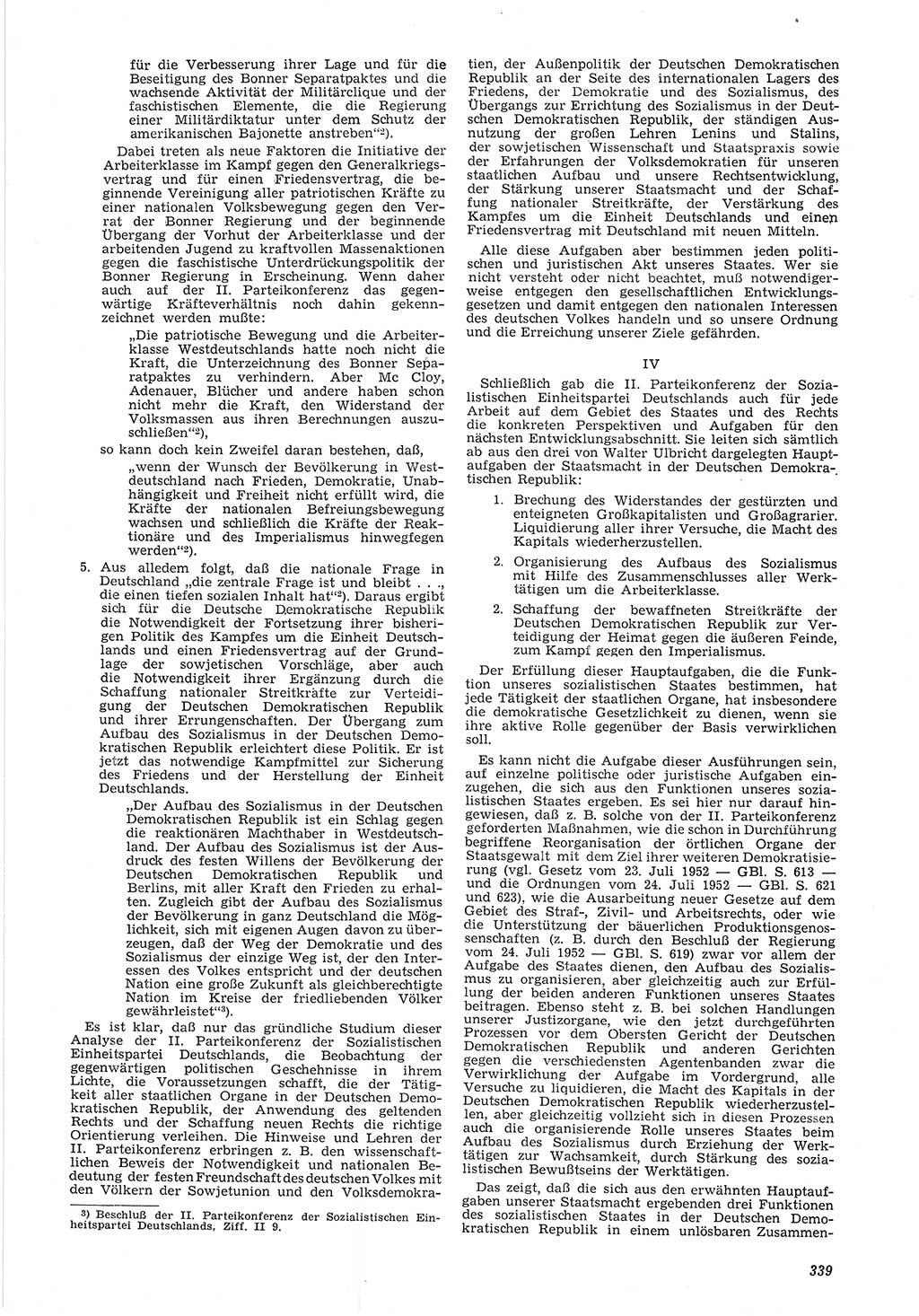 Neue Justiz (NJ), Zeitschrift für Recht und Rechtswissenschaft [Deutsche Demokratische Republik (DDR)], 6. Jahrgang 1952, Seite 339 (NJ DDR 1952, S. 339)