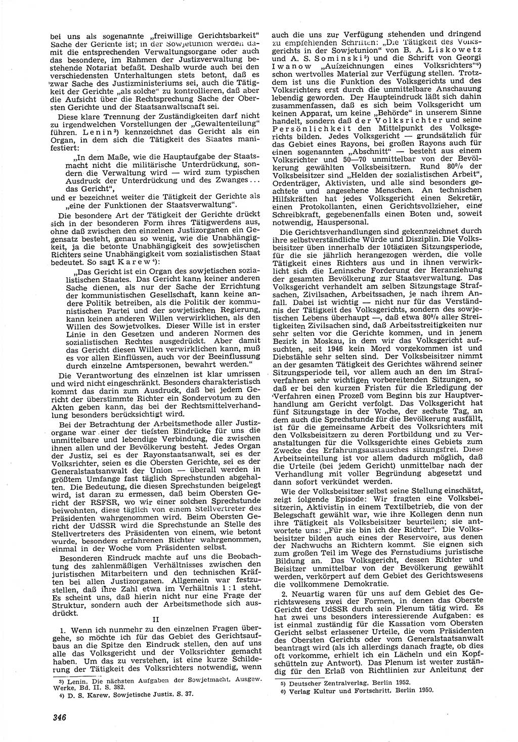 Neue Justiz (NJ), Zeitschrift für Recht und Rechtswissenschaft [Deutsche Demokratische Republik (DDR)], 6. Jahrgang 1952, Seite 346 (NJ DDR 1952, S. 346)