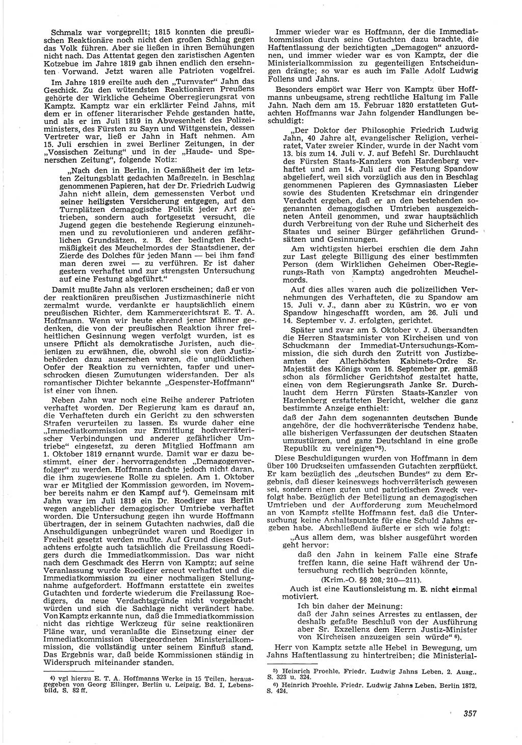Neue Justiz (NJ), Zeitschrift für Recht und Rechtswissenschaft [Deutsche Demokratische Republik (DDR)], 6. Jahrgang 1952, Seite 357 (NJ DDR 1952, S. 357)