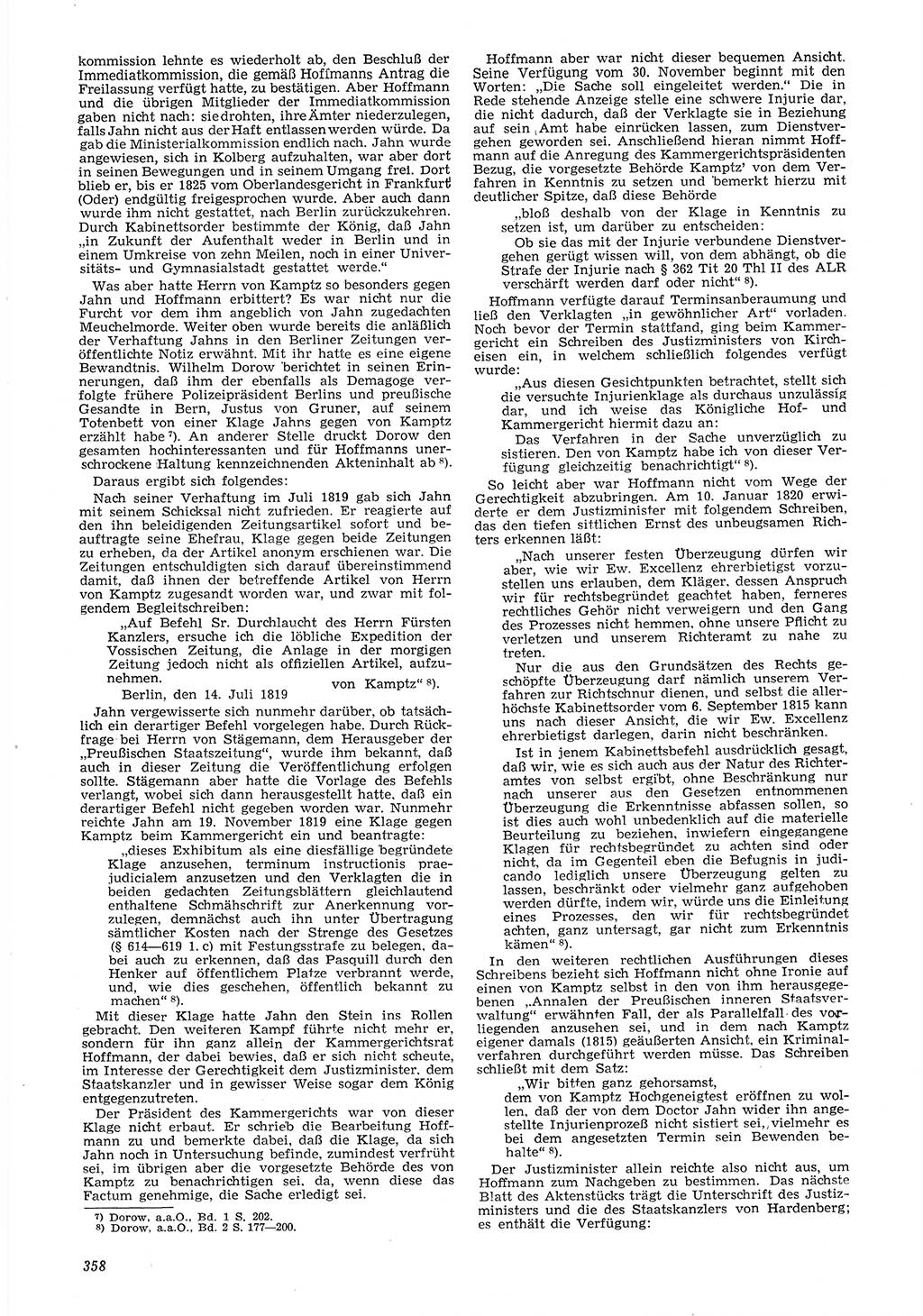 Neue Justiz (NJ), Zeitschrift für Recht und Rechtswissenschaft [Deutsche Demokratische Republik (DDR)], 6. Jahrgang 1952, Seite 358 (NJ DDR 1952, S. 358)