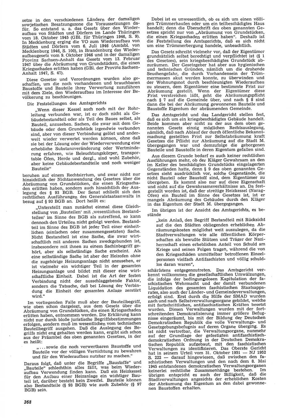 Neue Justiz (NJ), Zeitschrift für Recht und Rechtswissenschaft [Deutsche Demokratische Republik (DDR)], 6. Jahrgang 1952, Seite 368 (NJ DDR 1952, S. 368)