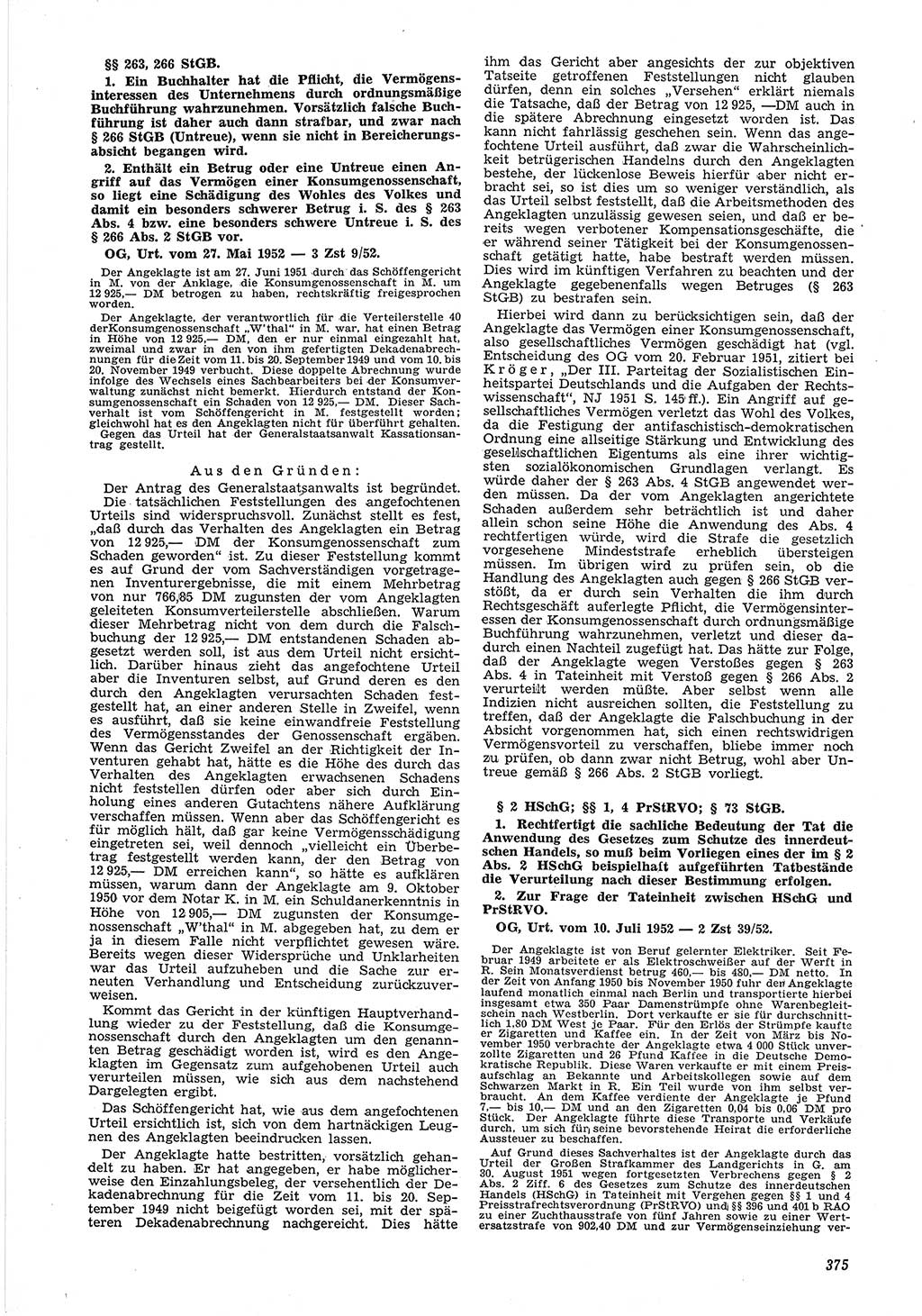 Neue Justiz (NJ), Zeitschrift für Recht und Rechtswissenschaft [Deutsche Demokratische Republik (DDR)], 6. Jahrgang 1952, Seite 375 (NJ DDR 1952, S. 375)